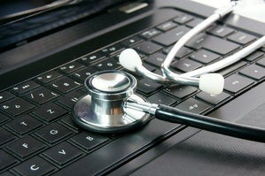 laptop keyboard stethoscope