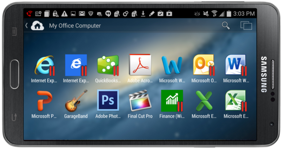 parallels access 2 samsungnote3 landscape launcher