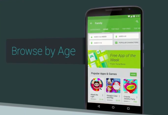 age specific google play store