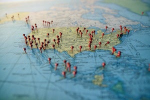 map with pushpins