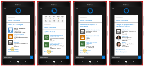 Microsoft Dynamics CRM Cortana