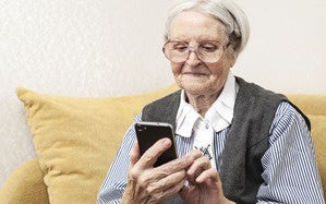 grandmother with phone