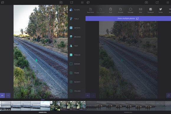 enlight interface and share menu