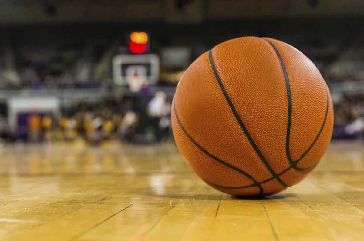 basketball on court